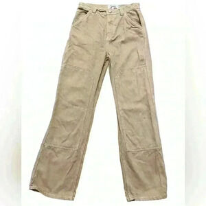 Reformation jeans straight leg cargo tan organic cotton tencel blend‎ Sz 27